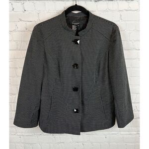 SANDRO black white polka dot 3/4 sleeve button jacket blazer size M